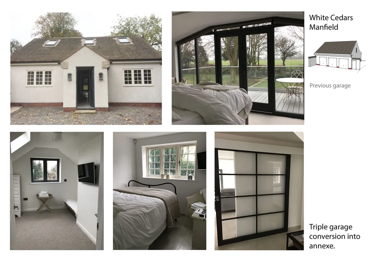White Cedars, Manfield - triple garage converted into an annexe